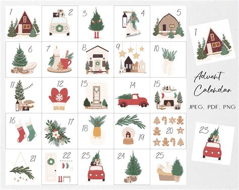 Advent Calendar Printable Advent Calendars for Kids Christmas - Etsy UK