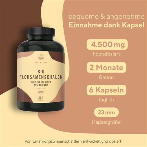 True Nature Bio Flohsamenschalen Kapseln Vegan Made In Germany