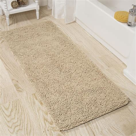 Hastings Home Bathroom Mats 60 In X 24 In Ivory Polyester Memory Foam