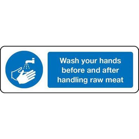 Wash Your Hands Raw Meat Sign Signs And Id Manutan Uk