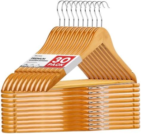 Amazon Home It Wooden Hangers 30 Pack Natural Wood Durable Heavy