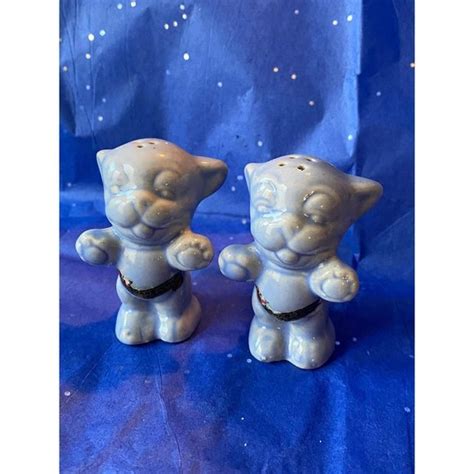 Dining Vintage Blue Dog Puppy Salt Pepper Shaker Made In Japan Poshmark