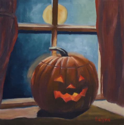 Paintings by Kalyne Soldanels: Jack-o-lantern in Moonlight