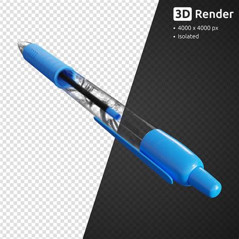 Premium PSD Blue Pen Isolated 3d Render