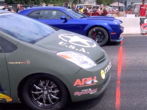 Hellcat Engined Toyota Prius Drag Races Dodge Demon Humiliation Occurs