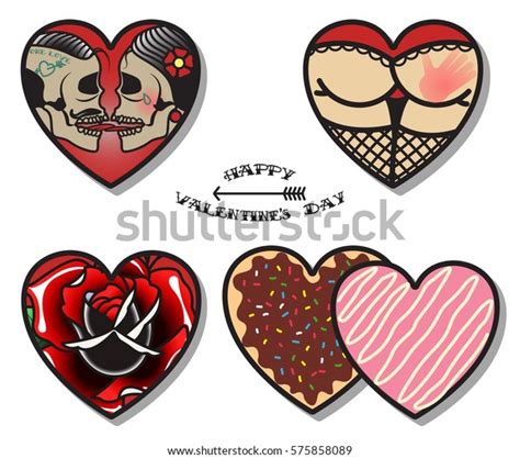 Vector Happy Valentines Day Stickers Set Stock Vector Royalty Free