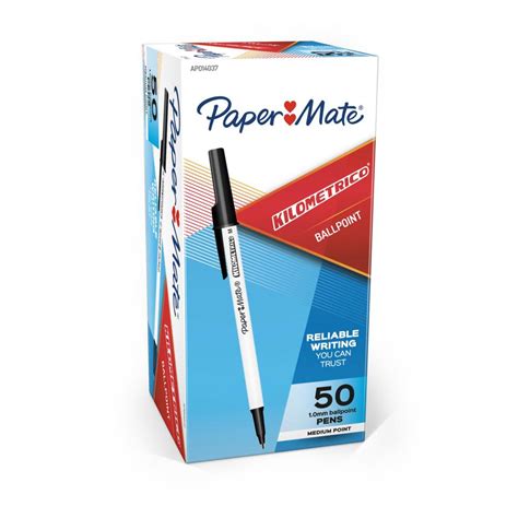 Paper Mate Kilometrico Capped Ballpoint Pen Mm Nib Black Box Winc