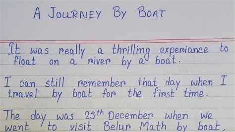 Lines On A Journey By Boat Essay On A Journey By Boat A Journey By