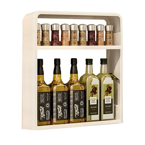 Spice Rack Organizer, 2 Shelves Plastic Spice Racks Organizer Wall ...