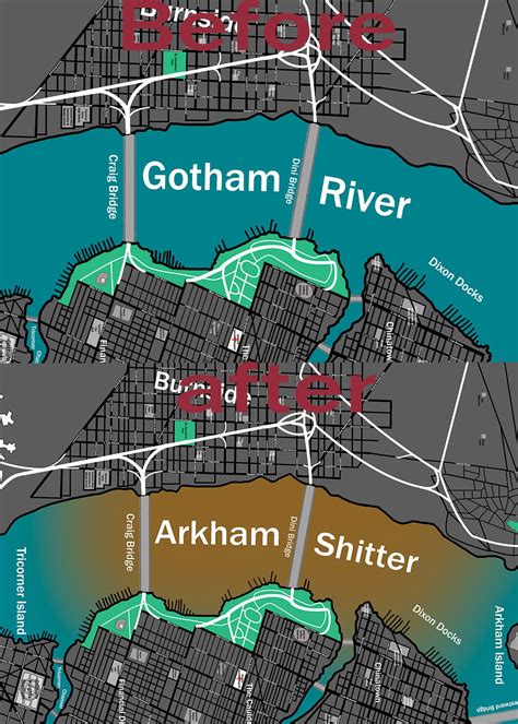 map of Gotham city but the most upvoted comment gets to add or change ...