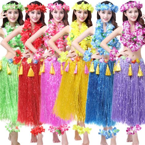 Girls Woman Hawaiian Hula Dance Thickened Grass Skirts Hula Grass Costumes Beach Party