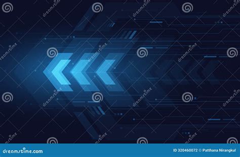 Abstract Blue Arrow Speed Technology Dynamic Geometric Design Modern