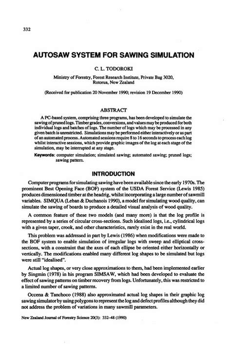 PDF AUTOSAW SYSTEM FOR SAWING SIMULATION Graphic Simulator