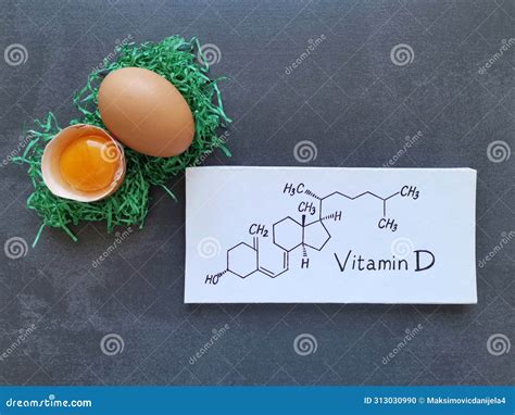 Structural Chemical Formula Of Vitamin D With Fresh Eggs High Vitamin