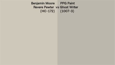 Benjamin Moore Revere Pewter HC 172 Vs PPG Paint Ghost Writer 1007 3