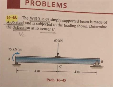 Solved PROBLEMS 16 45 The W310 X 67 Simply Supported Beam Chegg