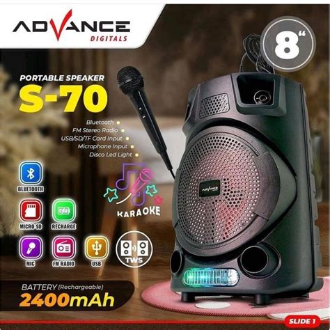 Jual ADVANCE SPEAKER KARAOKE PORTABLE BLUETOOTH 1 MIC SPEAKER MEETING