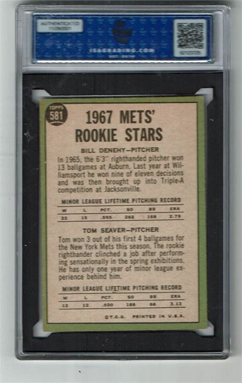 Topps Tom Seaver New York Mets Hof Rc Rookie Card Isa Ex Mt