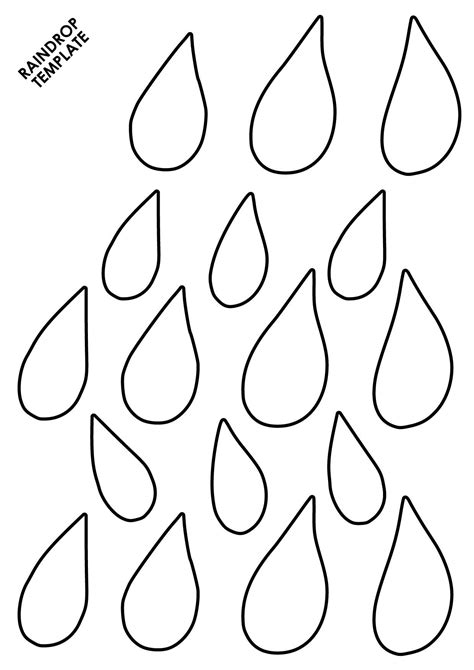 Printable Cut Out Raindrop Template Printable Word Searches