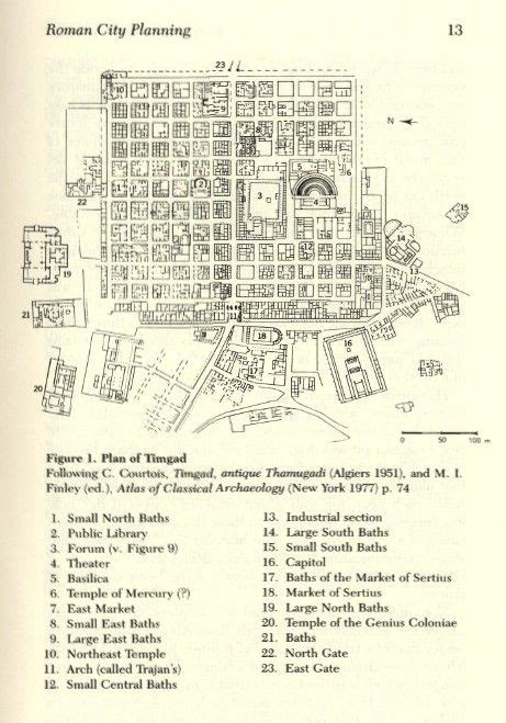 Map Of Timgad A Roman Colonial Town In The Aurès Mountains Of Algeria