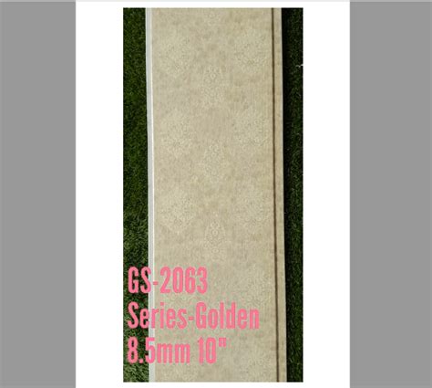 Printed Rectangular GS 2063 10 Inch Golden PVC Wall Panel For Office