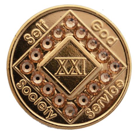 Na Gold Bling Recovery Medallion Narcotics Anonymous Anniversary Coin