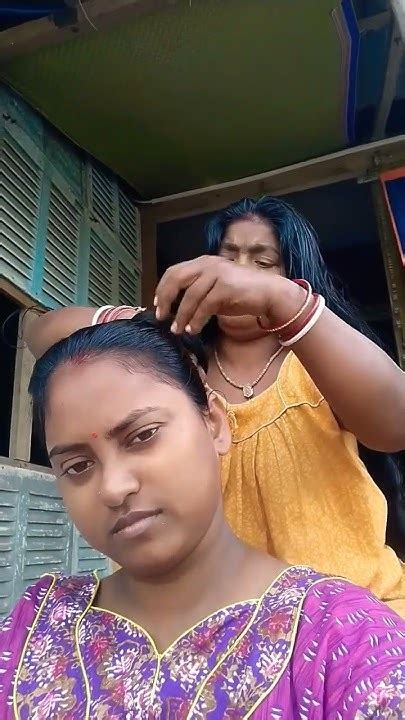 শরীর টা খুব অসুস্থ তাই মা চুল বেঁধে দিচ্ছে ।shors Viral Trending