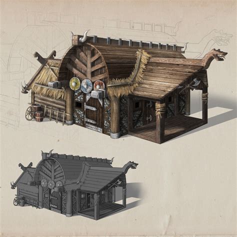 Artstation Viking House Concept Semih Okşit Viking House Nordic