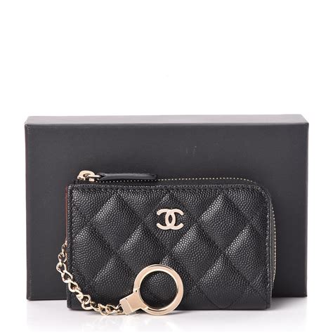 Chanel Caviar Quilted Key Holder Case Black 448079