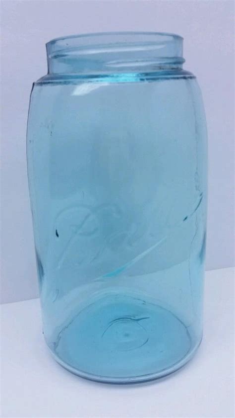 Vintage Blue Ball Mason Triple L Quart Glass Jar Sloped Shoulder Seal 1900 1910 1852479893