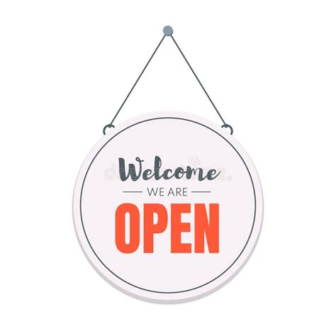 Welcome We Are Open Chalkboard Sign Stock Vector Illustration Of Hand