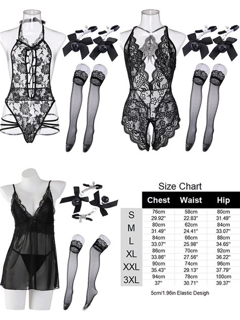 Kit De Lingerie Sexy En Avec Bas Sous V Tements Transparents Sans