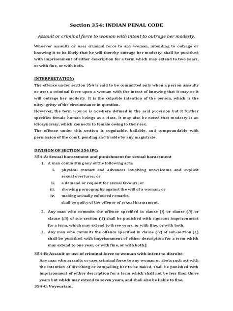 Section 354 - IPC | PDF | Precedent | Crime & Violence