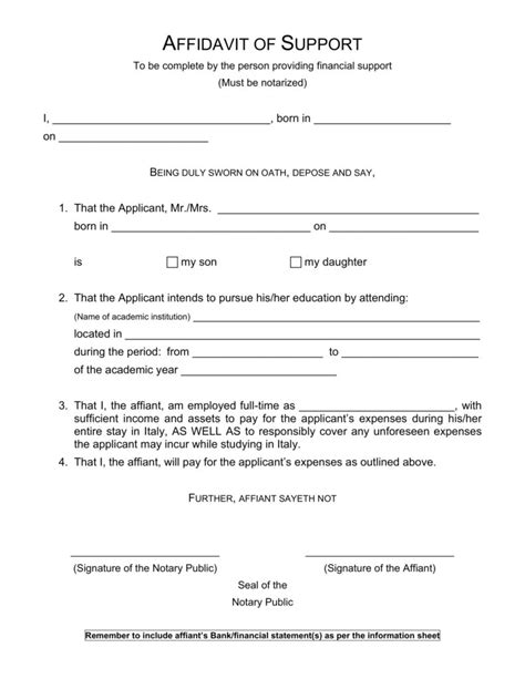 Affidavit Of Support Sponsor Form AffidavitForm Net