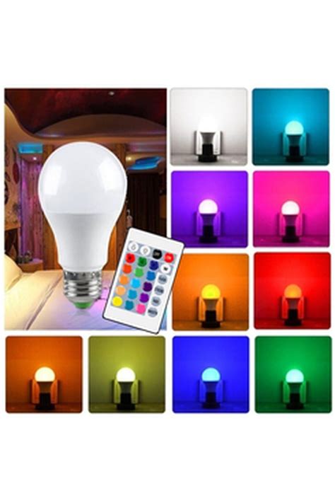 Artı Renk Değiştiren Led Ampul Dimmerli 9w Rgb Uzaktan Kumandalı Led