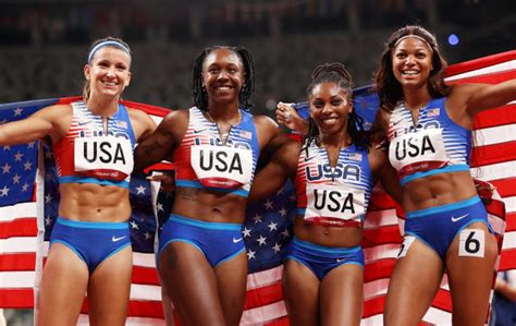 Olympics Team Usa Earns Silver In Womens 4x100 Meter Relay