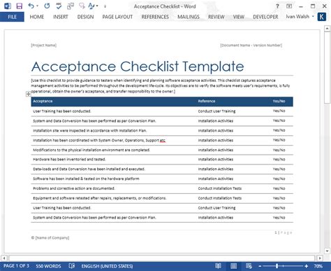 Testing Checklist Template Printable Word Searches