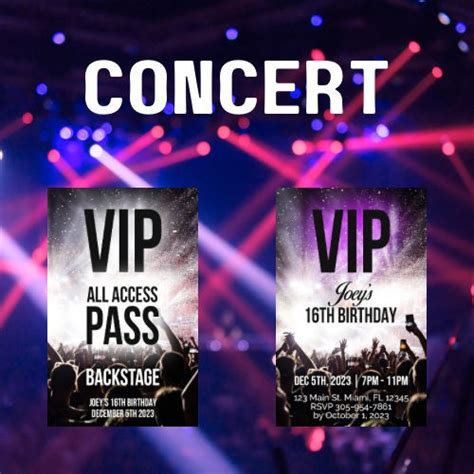 Custom VIP Passes Plastic PVC Party Invites Sweet 16 Quinceanera