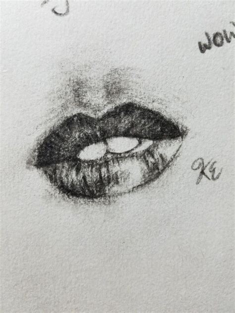 Charcoal drawing of lips, shading practice | Drawings, Sketches, Art