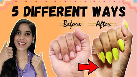 How To Apply Fake Nails Without Nail Glue Youtube