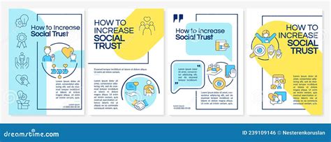 Increase Social Trust Blue And Yellow Brochure Template Stock Vector Illustration Of Trust