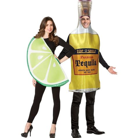 Tequila Bottle Lime Slice Couples Costumes For Adults Party