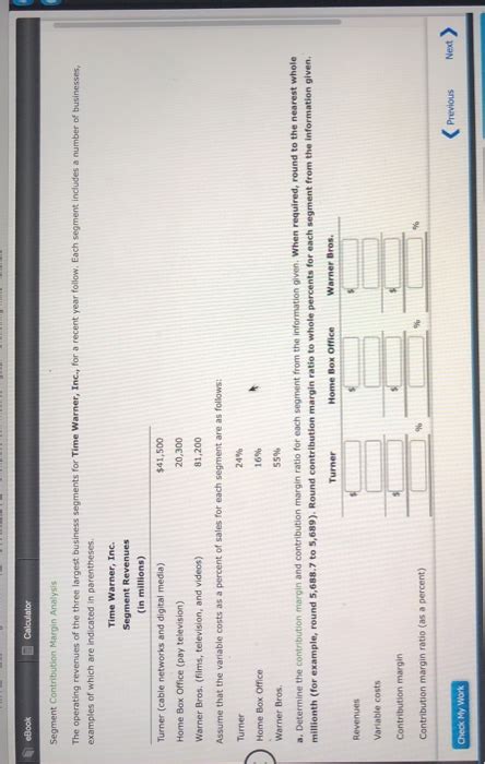 Solved EBook Calculator Segment Contribution Margin Analysis Chegg