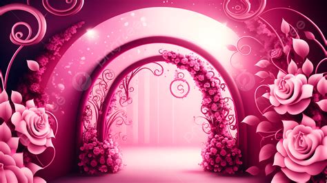 Wedding Arch Decoration Pink Background Wedding Decoration Pink