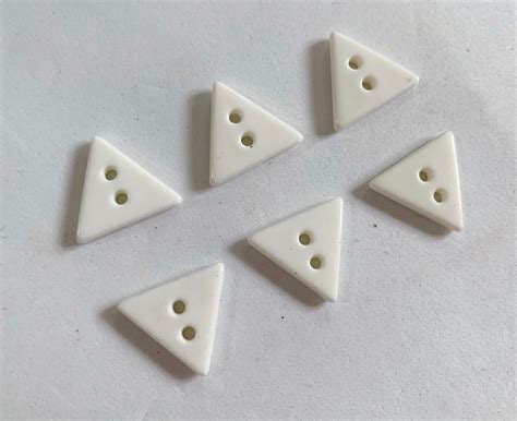 Small Triangle Buttons White Plastic Sewing Buttons 58 Etsy