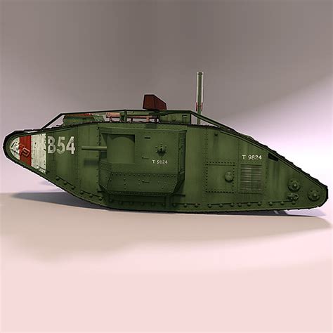 British Mark V Tank 3d Model