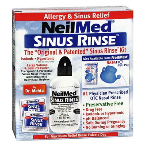 Neilmed Sinus Rinse Nasal Rinse Kit Incl 240 ML Rinse Bottle Cap