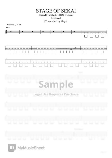 Leo Need STAGE OF SEKAI Bass TAB Partition Musicale By Muya Rizal