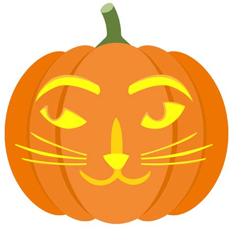 Cat Face with Brow Pumpkin Stencil | Free Printable Papercraft Templates