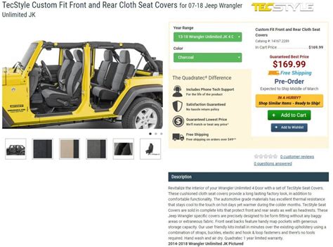 QuadraTec TecStyle Cloth Seat Covers | Jeep Wrangler Forum